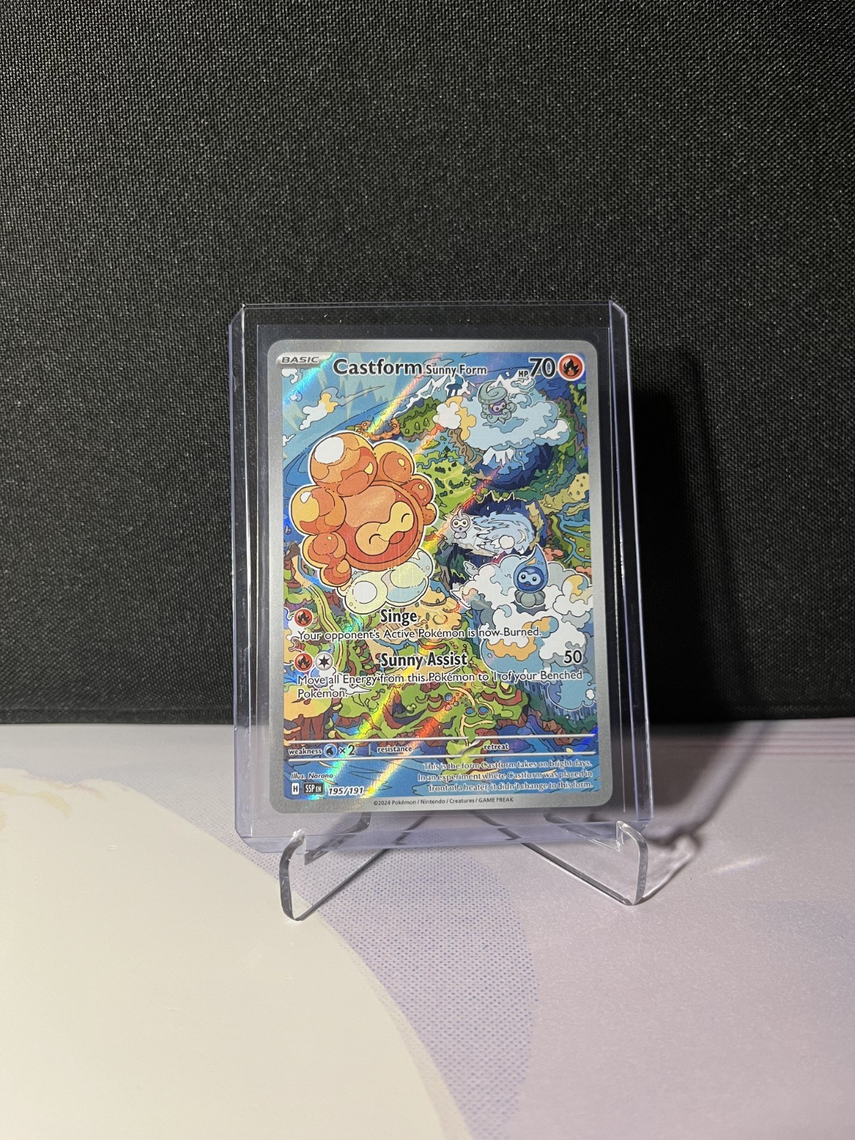 Pokemon Scarlet & Violet Surging Sparks Castform Sunny Form Full Art #195/191