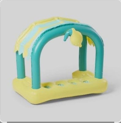 Sun Squad Lemonade Cabana Inflatable Pool Float 4.1' Long w/ Serving Station