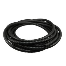 7.6 M 12 x 16 mm Plastic Corrugated Conduit Tube for Garden,Office Black