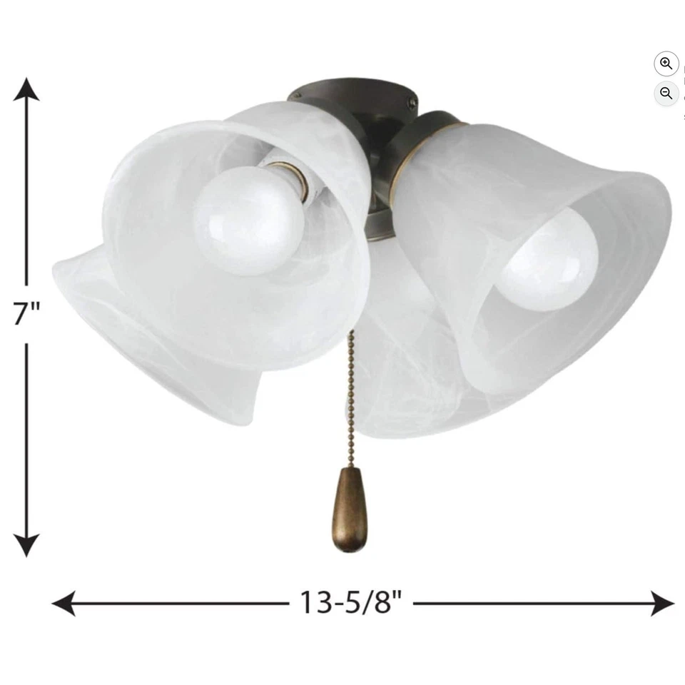 Progress Lighting P2643-20WB Fan Light Kit, Antique Bronze - Image 2 of 3