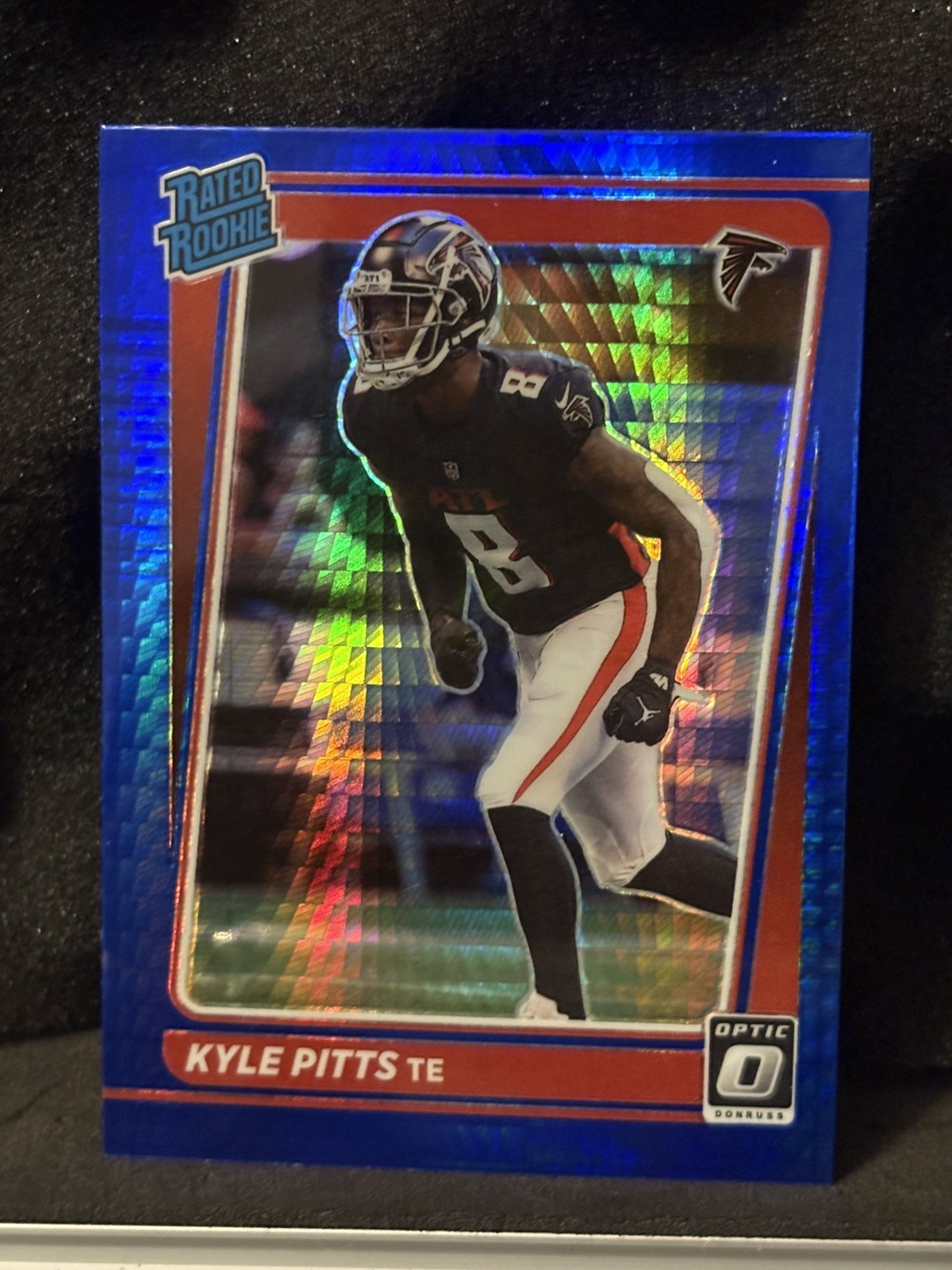 2021 Panini Donruss Optic - Rated Rookie Kyle Pitts #211 Blue Hyper Prizm (RC)