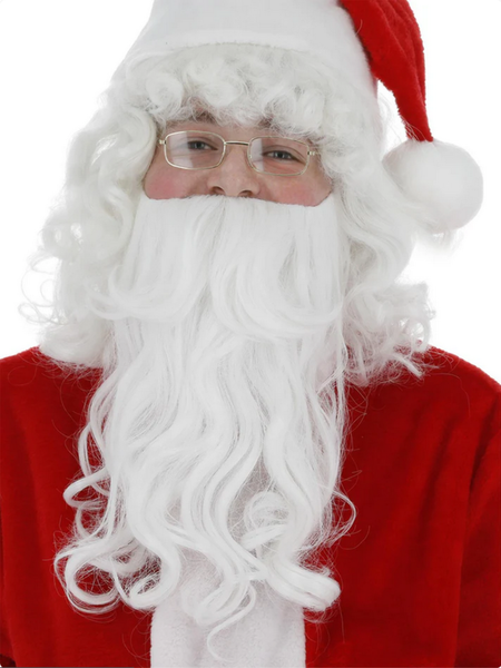 Smiffys WeißEr Santa Deluxe Lockiger Herren Weihnachts Bart-image
