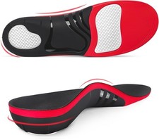 Plantar Fasciitis Insoles, 220 lbs High Arch Support Inserts for Men Women, Hea
