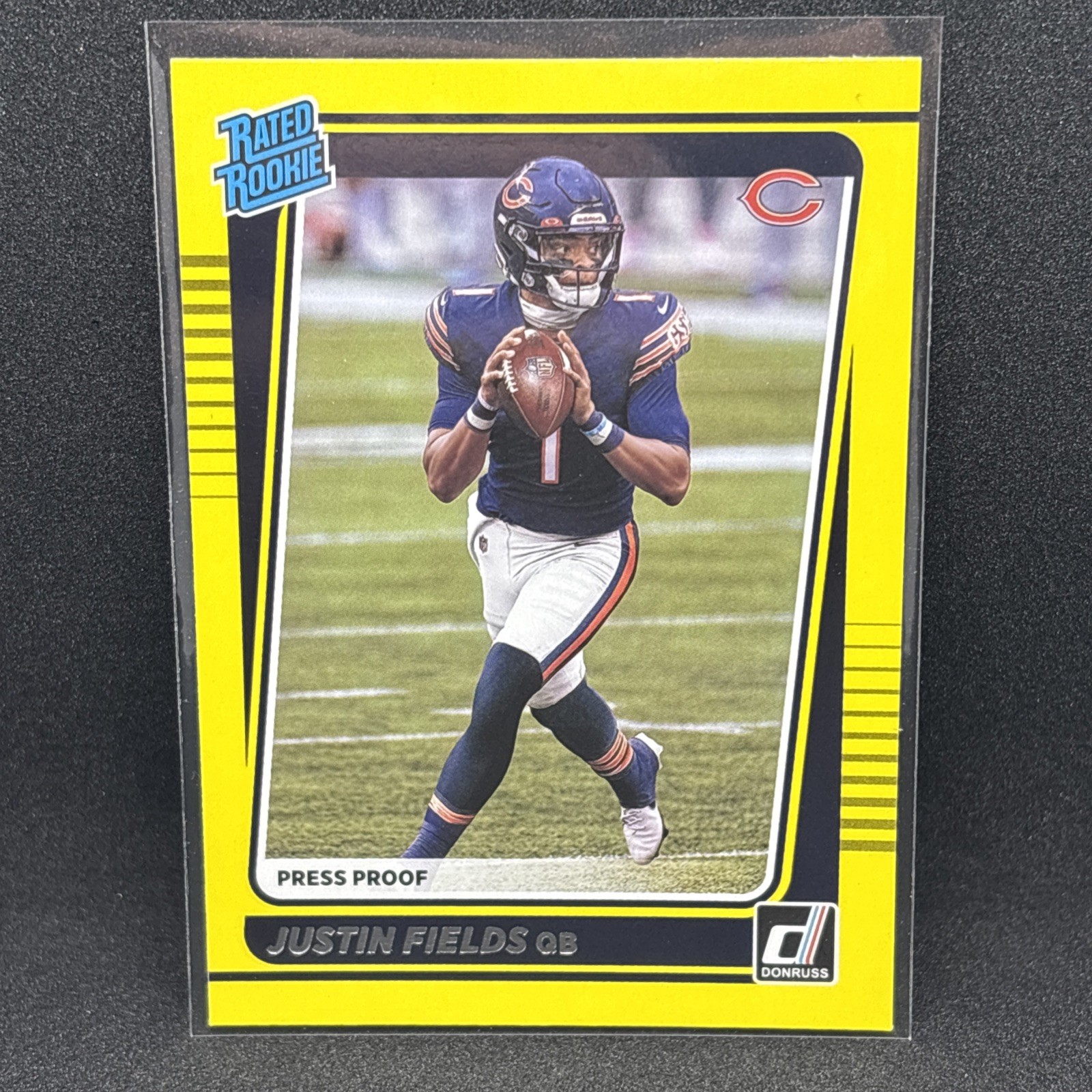 2021 Donruss Rated Rookie Press Proof Yellow Justin Fields #253
