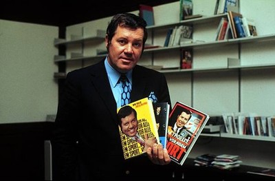 Wim Thoelke in his office in Wiesbaden 1980s TV Old Photo
