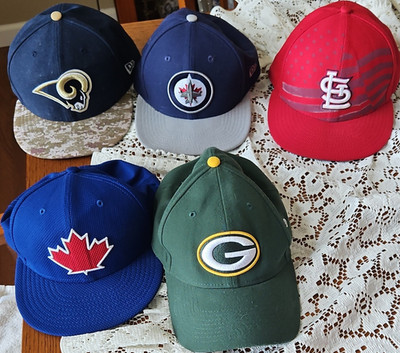 New Era 59FIFTY & 39THIRTY Men's Sports Caps Lot - Rams, Packers, Cardinals, Je 