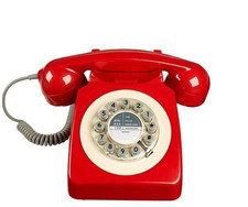 Retro Telephone Red Vintage Classic Landline Phone Wild Wood 746 Stylish Look UK