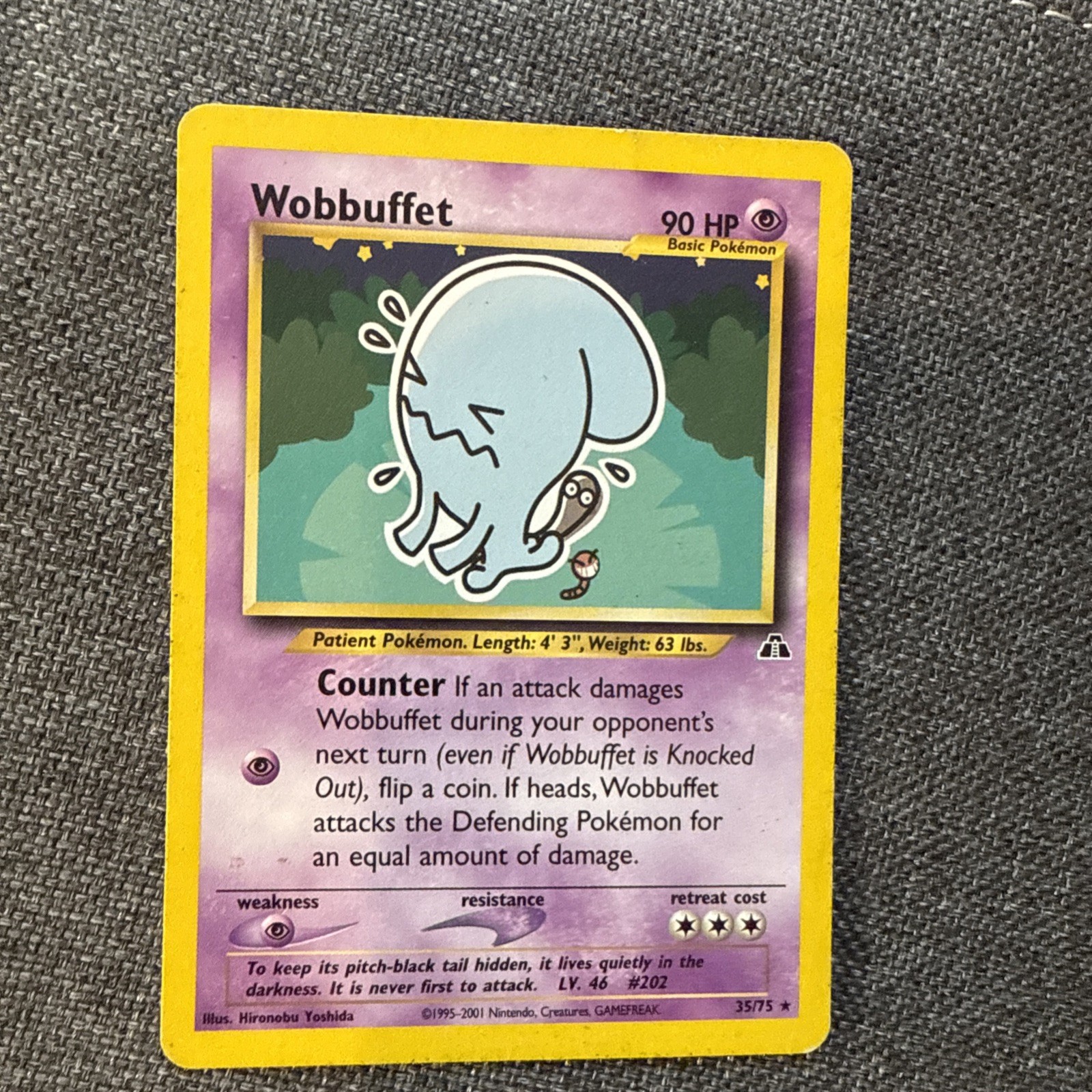 Pokemon WOBBUFFET Card NEO DISCOVERY Set 35/75 Non-Holo RARE