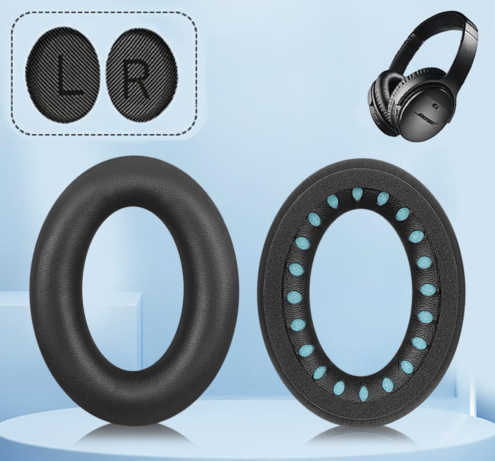 Replacement Ear Pads for Bose QC35 QC45 QC25 QC15 SoundLink Over-Ear Cushions - Thumbnail 2