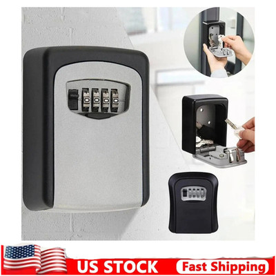 Key Lock Box for Outside-Combination Lockbox for House Key-Portable/Wall Mounted