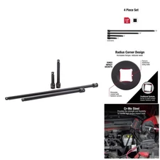 4 Piece SAE 3/8 Drive Impact Extensions - Robust Cr-Mo Design for Mechanics