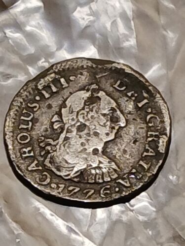 COLONIAL MEXICO 1776 FM .903 SILVER 1/2 REALES CARLOS III