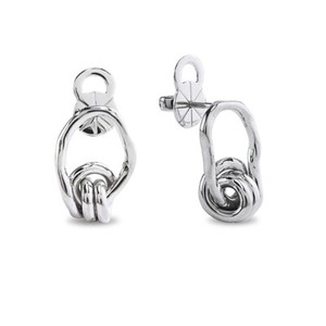 Authentic Women's Handmade Scout Ribbon Earrings 925 Silver with White Gold Plated