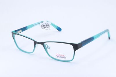 Chelsea Morgan CMM8003 Blk-Blue Rect Girls Full Rim 48-17-130 Eyeglasses Frames