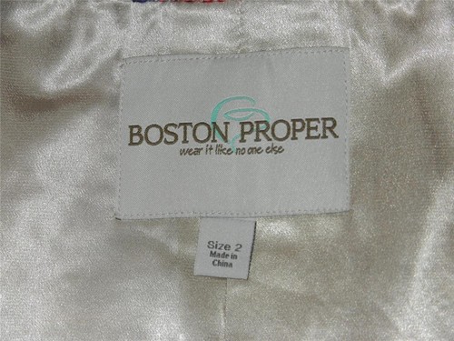 Gorgeous $159 Boston Proper Gold-chain Striped Boucle Jacket, size 2, NEW - Picture 9 of 11