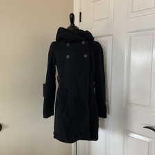 Zara Basics Hooded Pea Coat Poncho Size Medium