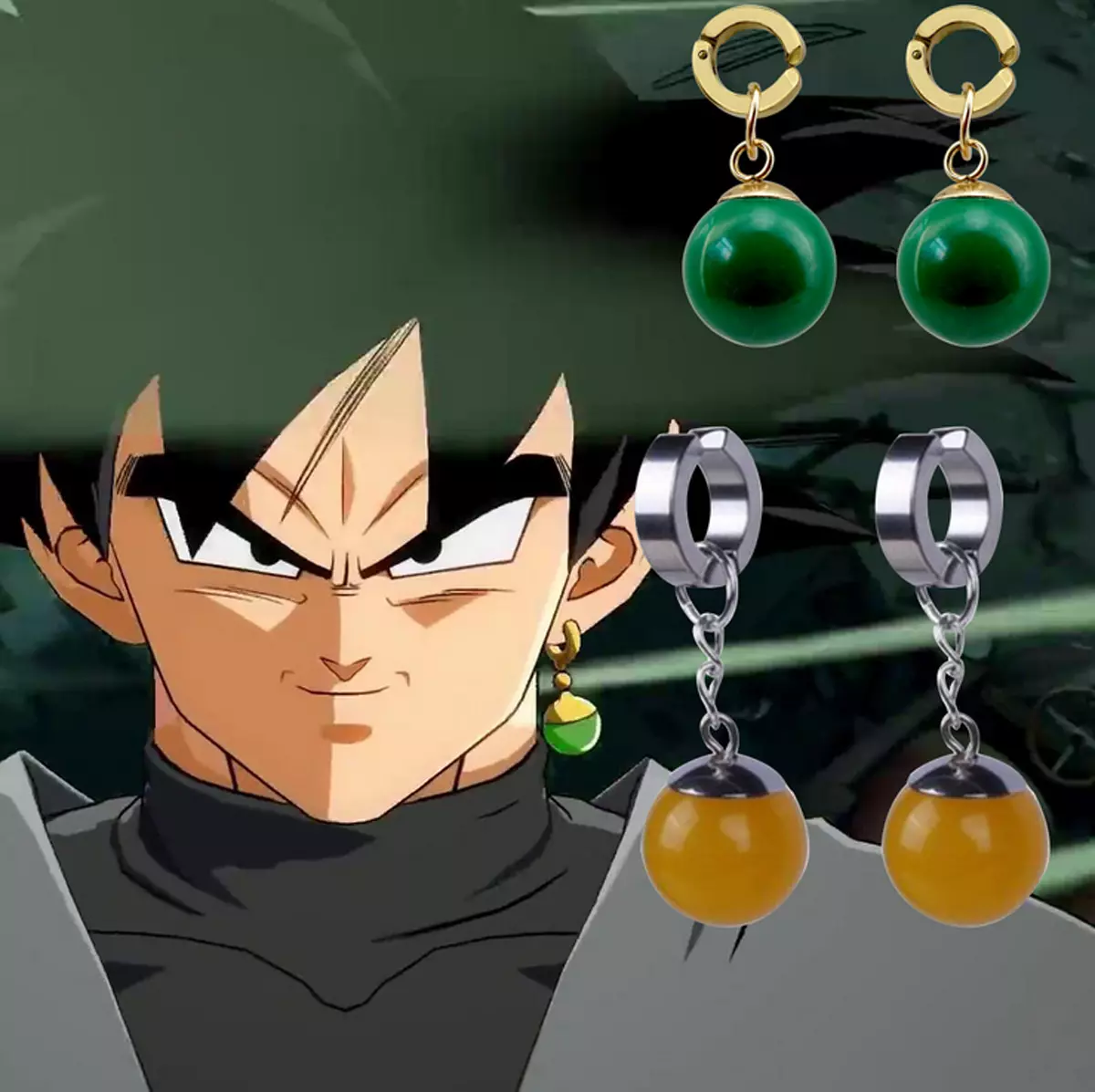 Super Dragon Ball Cosplay Earrings Vegetto Potara Black Son Goku Zamasu Ear  Stud