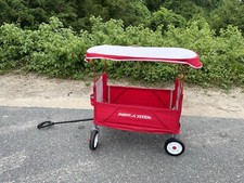 Radio Flyer 3 in 1 EZ Fold Wagon All Terrain Cart with Canopy, Red Used Once 
