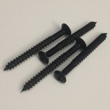 GUITAR SCREWS - Set of 4 NECK MOUNTING For Plate or Bushings 4.2 x 42mm - BLACK