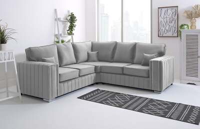Layla 2c2 Corner Sofa Couch Foam Fibre Fullback Cushions Plush