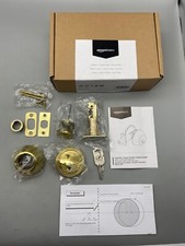 Basics Deadbolt-Single Cylinder - Polished Brass Standard 1-piece NOB READ