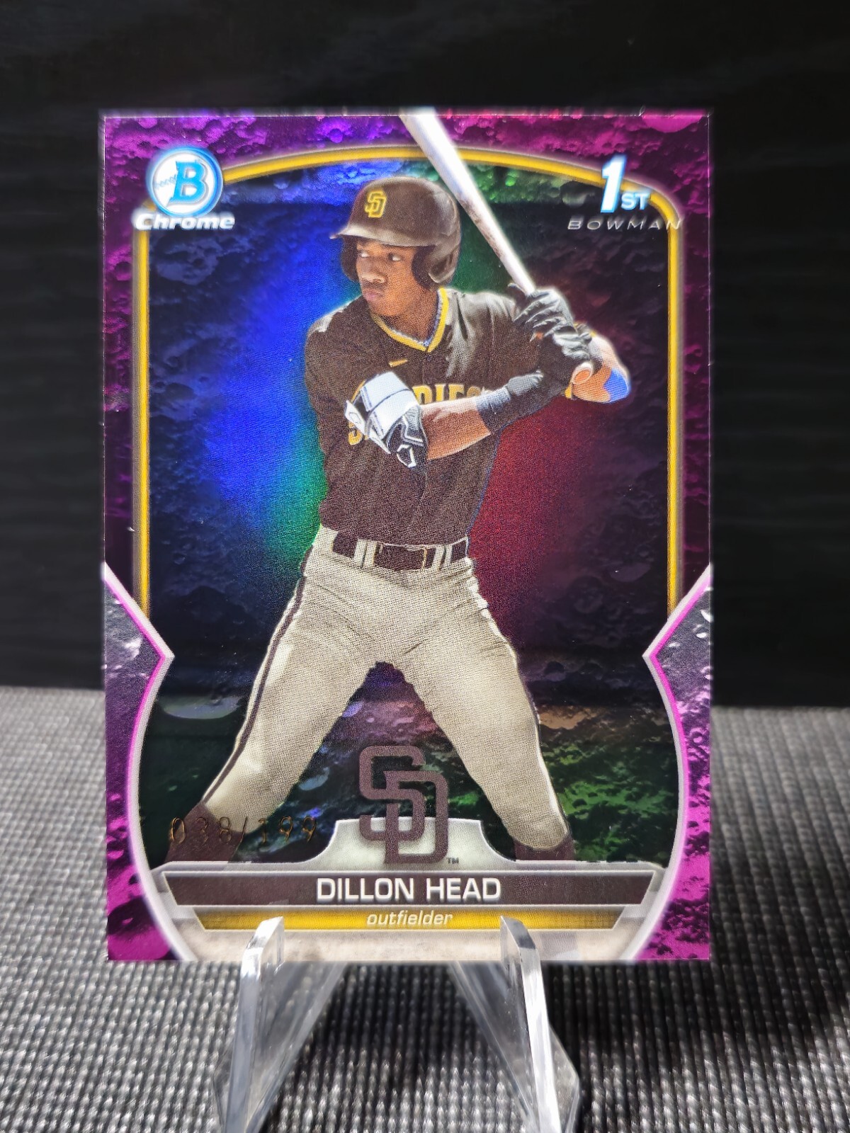Dillon Head 2023 1st Bowman Draft Chrome Fuchsia Lunar Refractor Card /199 BDC-7