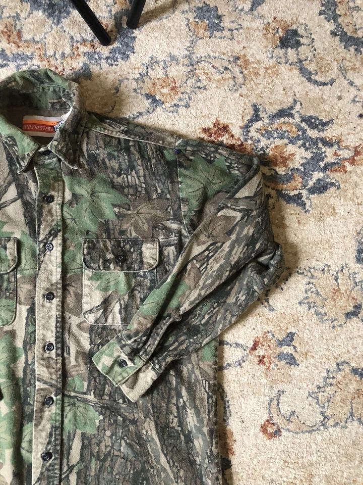 Vintage Winchester Chamois Camo Hunting Shirt Men’s Size Small Made In USA - Image 4 of 4