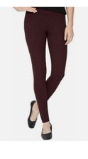 Matty M Women's Slub Ponte Pants Pull On Legging Back Pockets Purple, S NWOT