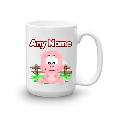 Personalisierte große 15 Unzen Schwein Tasse individueller Name Kaffee Tee Tasse Ferkel Schweine Geschenke
