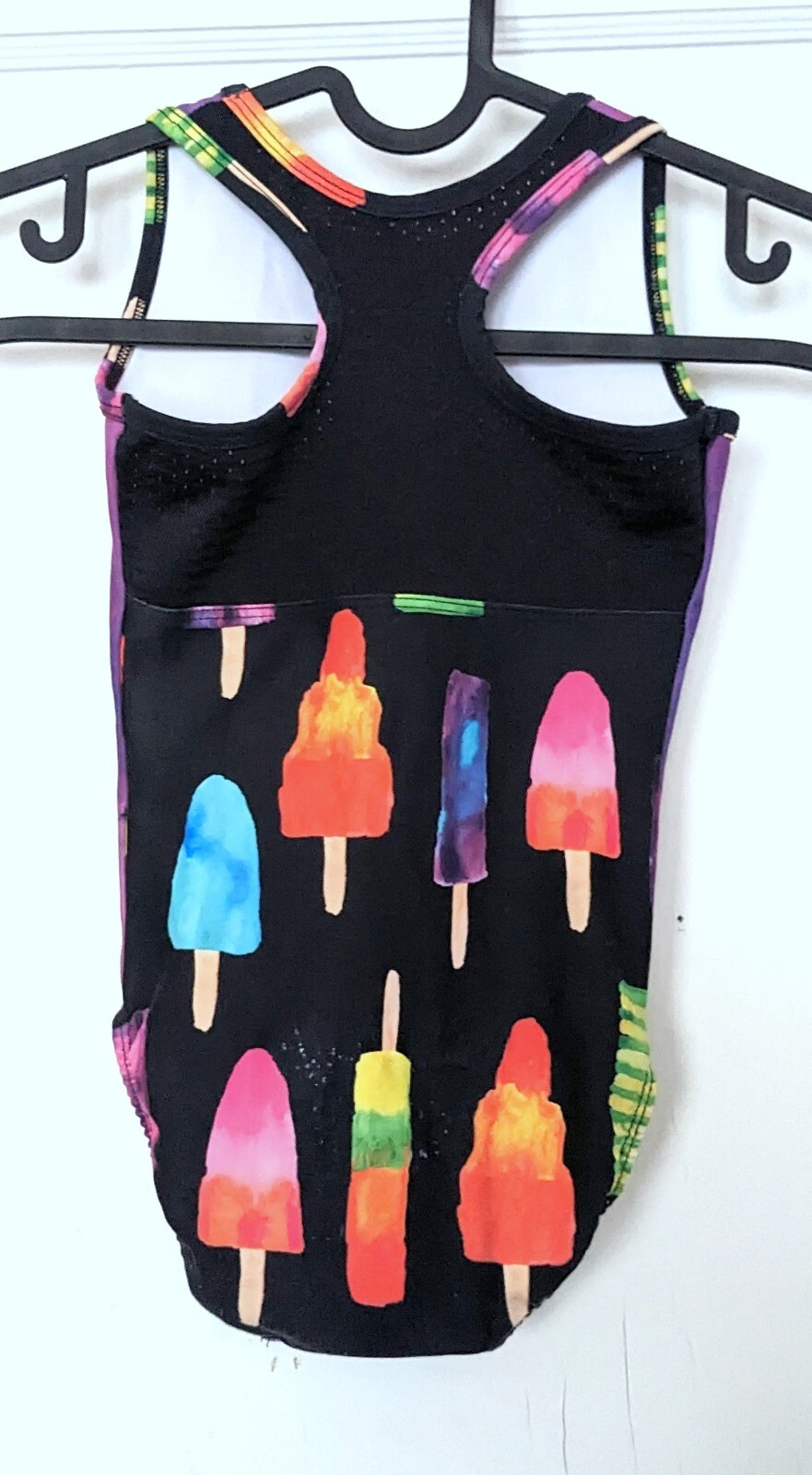 Plum Practicewear Gymnastics Leotard Flip Side Mesh Popsicle Print Size CS