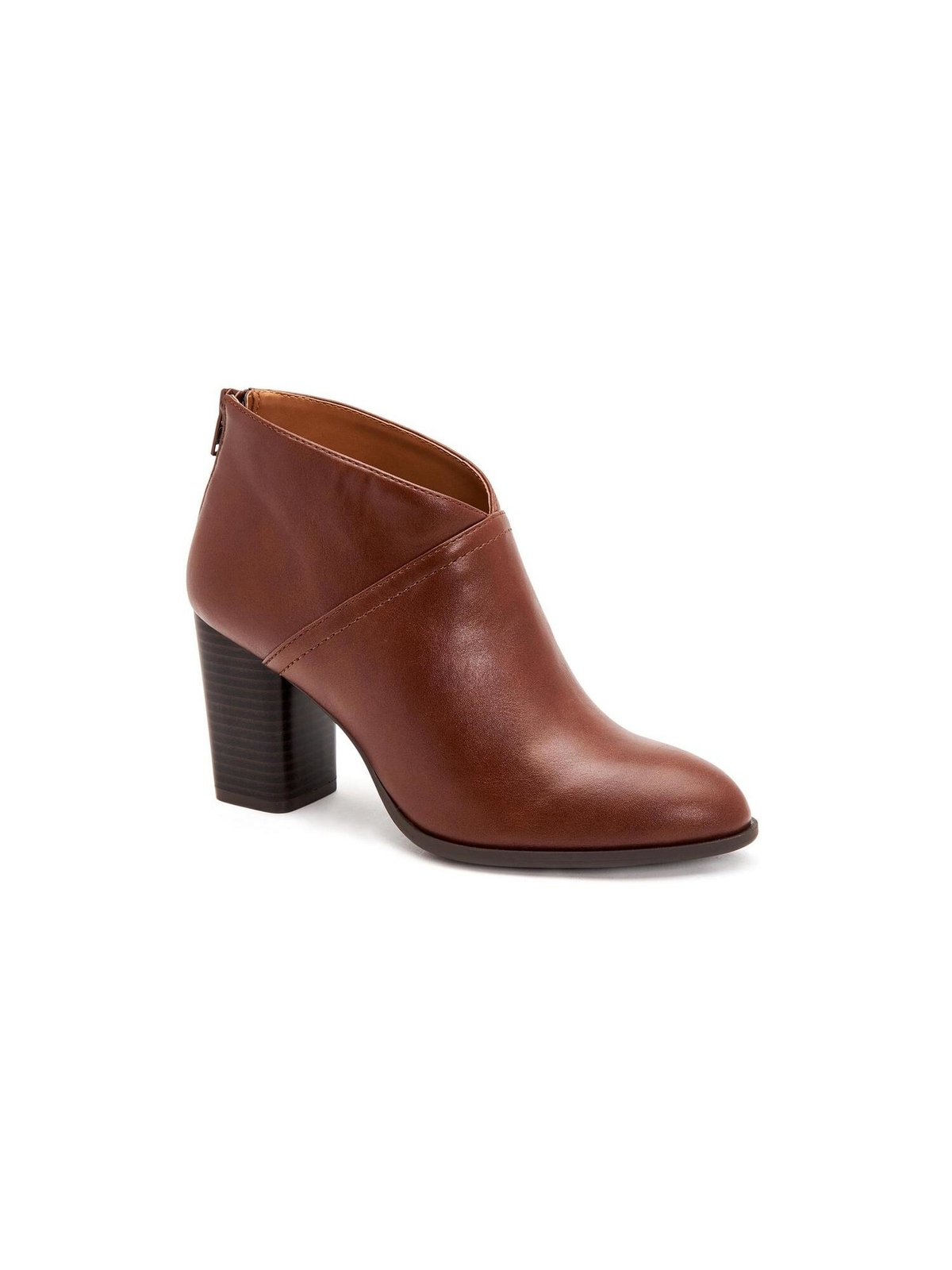 STYLE & COMPANY Womens Brown Monyaa Almond Toe Block Heel Zip-Up Booties 9.5 M