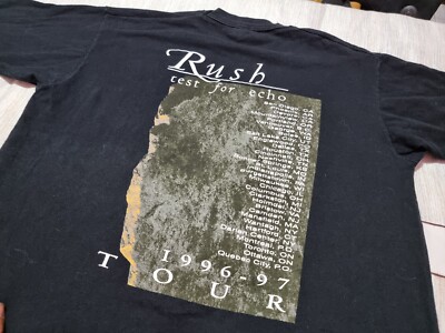Vintage 90s Rush Test For Echo 1996-97 Tour T Shirt XL Single