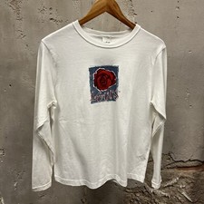 Levi s Vintage 1995 Girls Rose Print White Long Sleeve Graphic T-Shirt Deadstock
