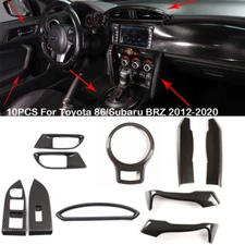 10pcs Carbon Fiber Look Interior Full Trim Set For Toyota 86/Subaru BRZ 2012-20