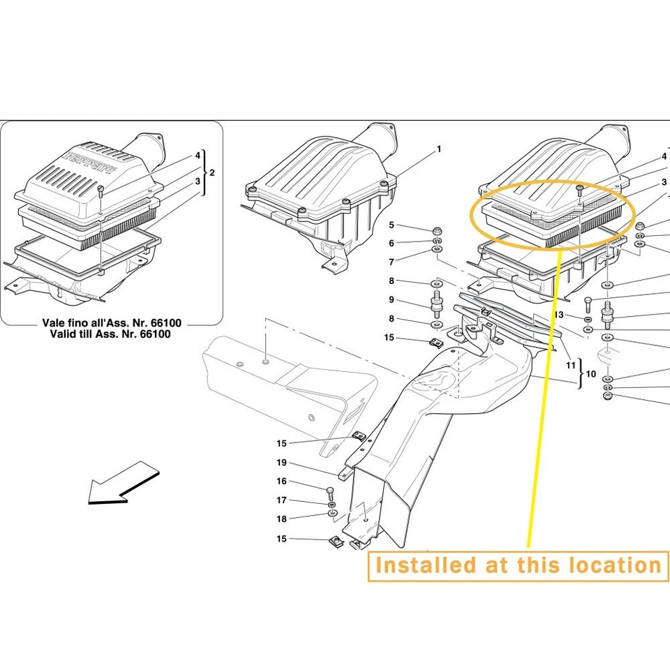 Filtro de aire OEM:223039 para Ferrari California T/FF/599/612 Foto 2 de 3