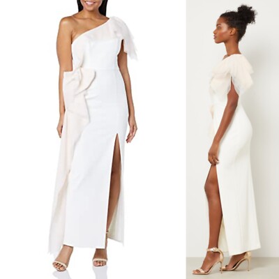 BCBGMaxAzria Womens 12 NWT Veronica Ruffle Gown Maxi Dress