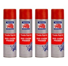 Tetrosyl Red Oxide Trade Aerosol Adjustable Nozzle Spray Primer 500ml x4