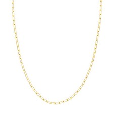 3.1mm Taglio Diamante Fermacarte Lungo Collana a Catenina 14K Vero Oro Giallo