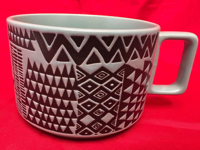 Starbucks 2014 Roastery Tasting Room Embossed Mosaic Teal  Tribal Coffee Mug Cup