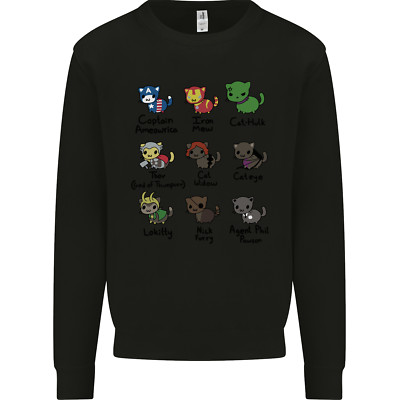 Lustiges Katzen Superhelden Kinder Sweatshirt Pullover