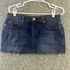 Vanilla Star Denim Skirt 11 Mini Short Blue Low Waist Casual Festival Teaser