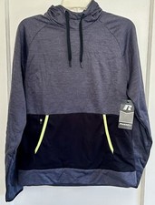 Russell Gray Tech Fleece Hoodie in size S 34-36 Pullover Zippered Pocket NWT