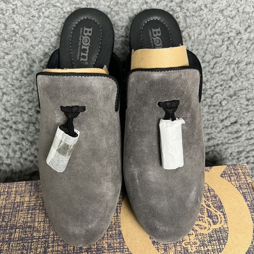 NEW Born Shoes Womens 6 Corrin Slip On Mules Loafers Dark Grey/Blk Tassel Office - Picture 2 of 6