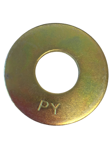Made in USA - 1 Screw USS Flat Washer: Grade 8 Alloy Steel, Yellow