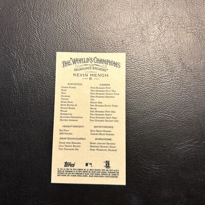 C53a 2007 Topps Allen Ginter Mini #91 Kevin Minch, Milwaukee Brewers Mench