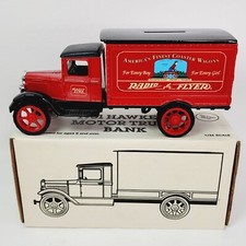 1990 ERTL 1931 Hawkeye Motor Truck Radio Flyer 1/34 Scale Die Cast Coin Bank-NIB
