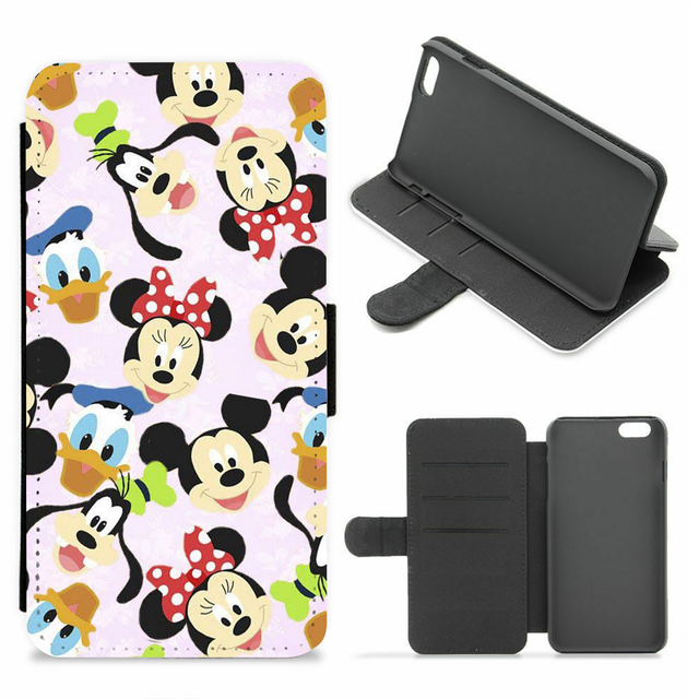 Mickey Minnie Donald Disney Wallet Phone Case (For iPhone, Samsung 8 9