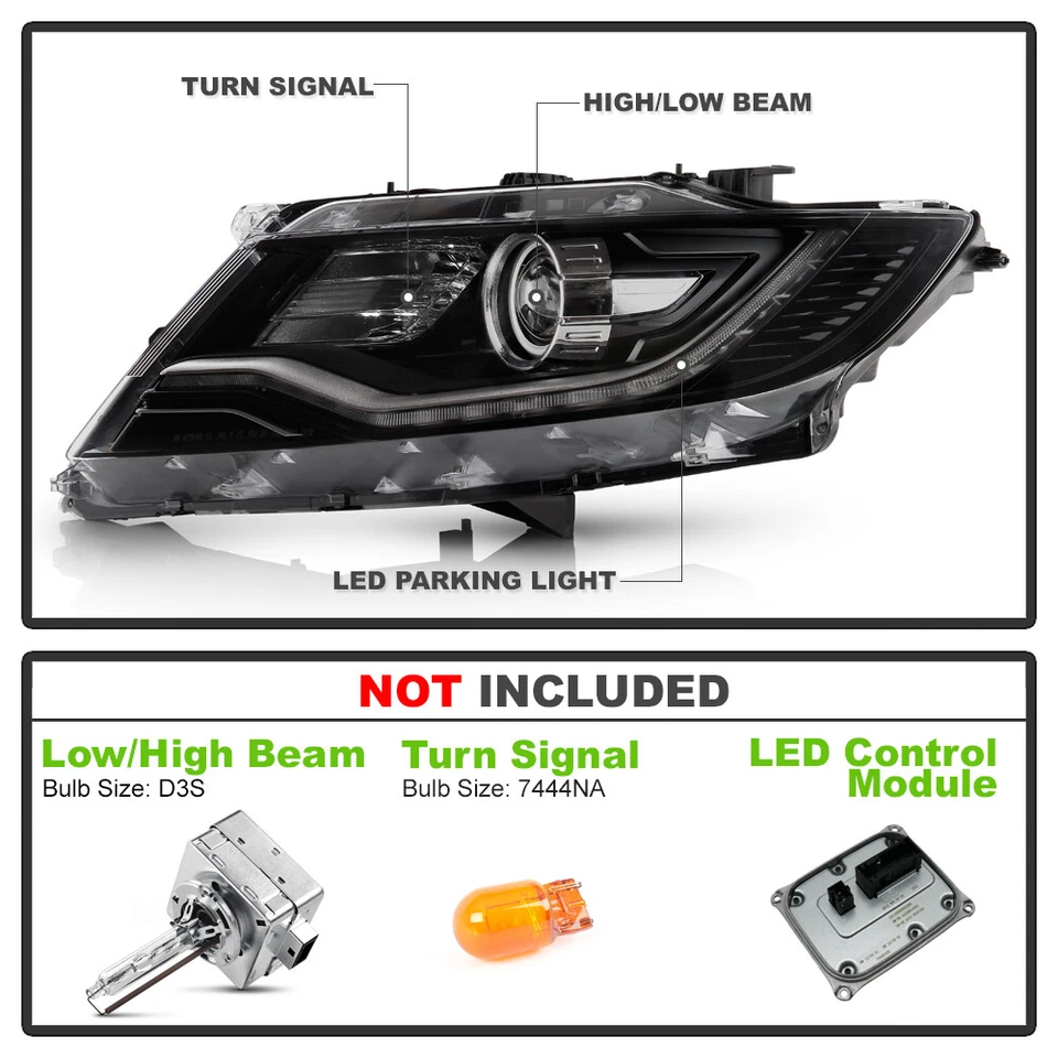 2016-18 Lincoln MKX HID/Xenon Projector Headlight Passenger FO2519142 FA1Z13008A — 第 3/4 张图片