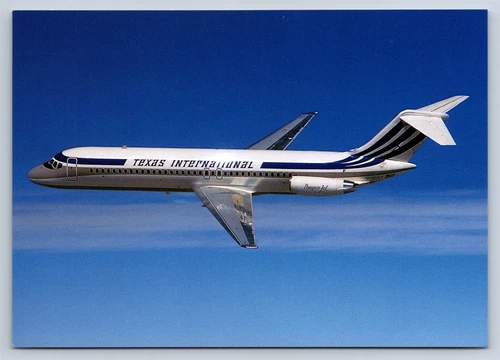 Aviation Postcard Texas International Airlines Douglas DC-9 Pamper Jet HY15