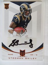 2013 PANINI MOMENTUM FOOTBALL ROOKIE AUTO CARD STEDMAN BAILEY WVU ST LOUIS RAMS